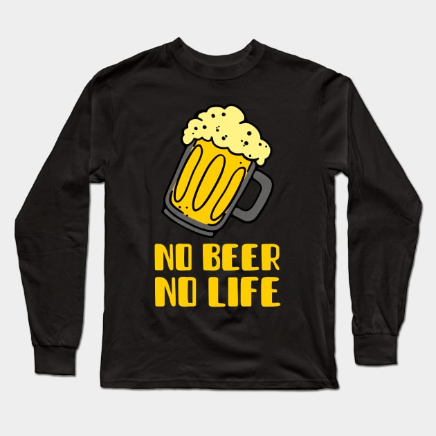 No Beer No Life (Yellow) Long Sleeve T-Shirt by GideonStore